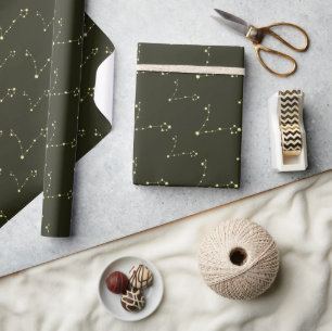 Papier Cadeau Poissons Zodiac Constellation sombre Anniversaire