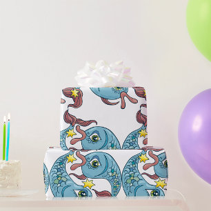 Papier Cadeau Poissons Zodiaque Poisson Céleste Astrologie