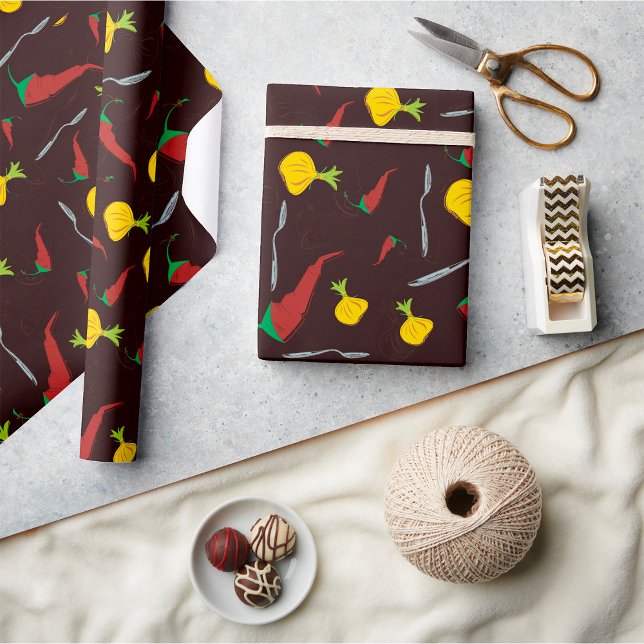 Papier Cadeau Poivrons Et Oignons (Créateur téléchargé)