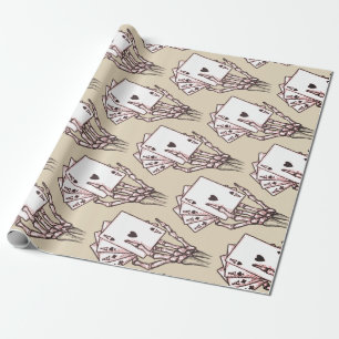 Papier Cadeau Poker Skeleton Mains Avec Quatre Cartes Ace