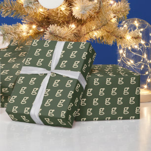Papier Cadeau Police de la machine à écrire rétro Monogramme ini