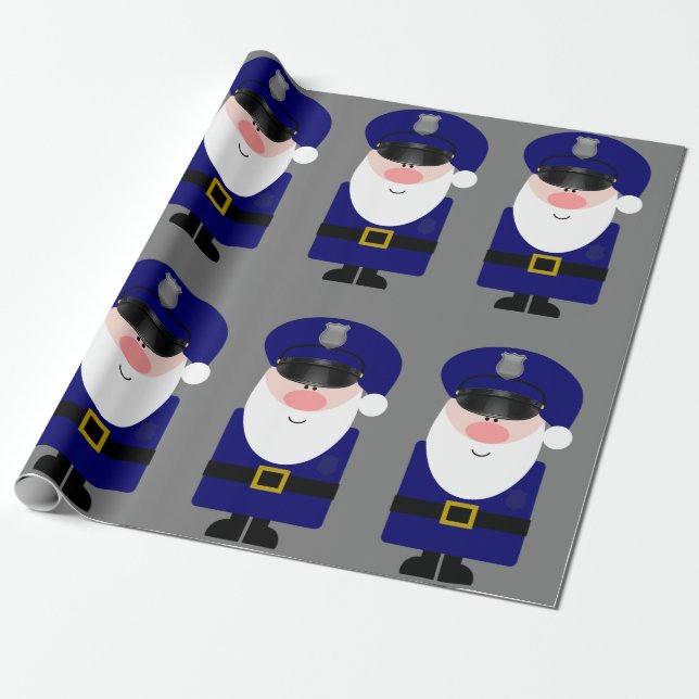 Papier Cadeau Policier Père Noël (Déroulé)