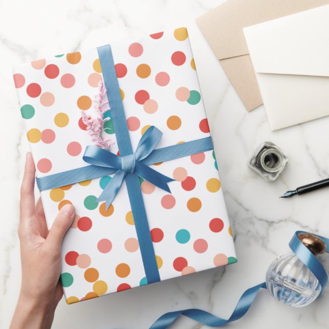 Papier Cadeau Polk coloré a Dots Moderne (Cadeaux)