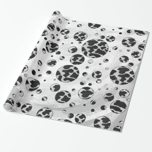 Papier Cadeau Polka Dot Vache noir et blanc