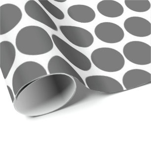 Papier Cadeau Polka gris Point blanc moderne