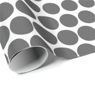 Papier Cadeau Polka gris Point blanc moderne