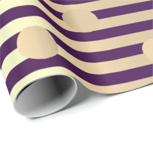 Papier Cadeau Polka petites pointes rayures Plum violet Foxier O