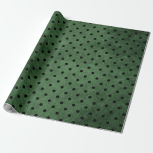 Papier Cadeau Polka Rustique noir et vert