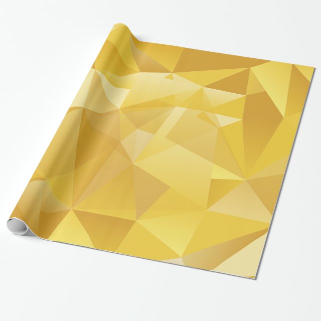 Papier Cadeau Polygone jaune (Déroulé)