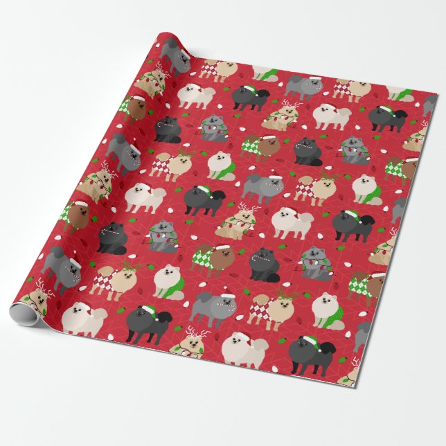 Papier Cadeau Poméranie de Noël (Déroulé)