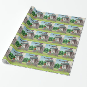 Papier Cadeau Poméranien sur granite (grenade) drôle