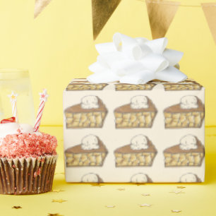 Papier Cadeau Pomme cuite tranche de tourte Vanille crème glacée
