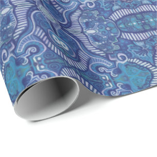 Papier Cadeau Pomme Strid Bohemian Boho Arabesque Motif Vert