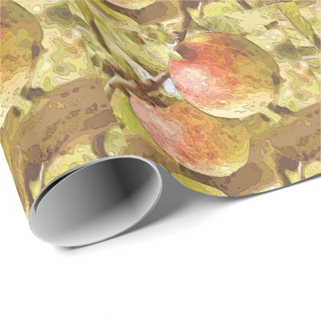 PAPIER CADEAU POMMES (Coin rond)