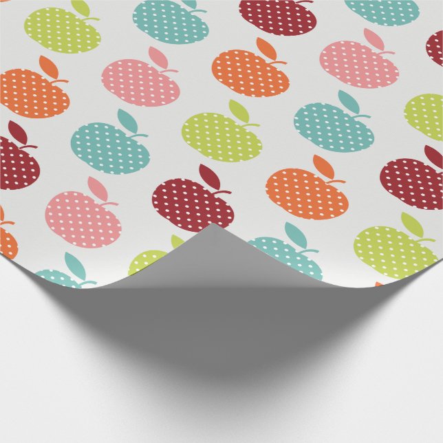 Papier Cadeau Pommes pour l'enseignant (Coin)