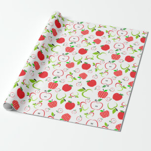Papier Cadeau Pommes rouges et vertes