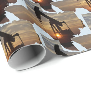 Papier Cadeau Pompe à huile Jack du Texas au papier d'emballage