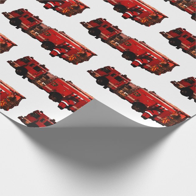Papier Cadeau Pompier Père Noël Noël (Coin)