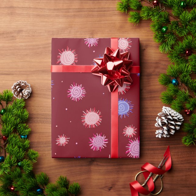 Papier Cadeau Pompoms (Cadeau de vacances)