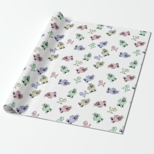 Papier Cadeau Poodles Pastel