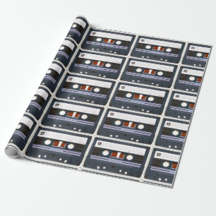 Papier Cadeau Pop Art Cassette Rétro