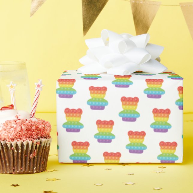 Papier Cadeau Pop It ! | Anniversaire arc-en-ciel (Fête d'anniversaire)
