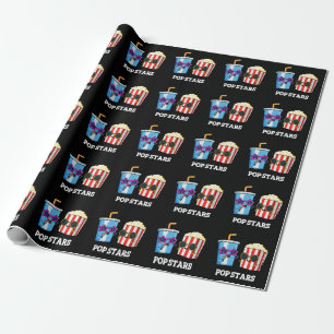 Papier Cadeau Pop Stars Funny Soda Pop Popcorn Pun Dark BG