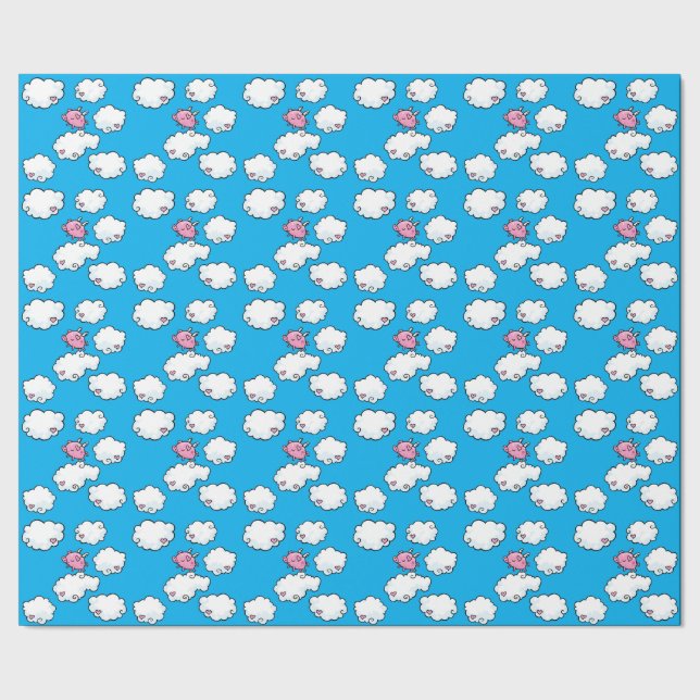 Papier Cadeau Porc de vol répétant le papier de motif (Couture)