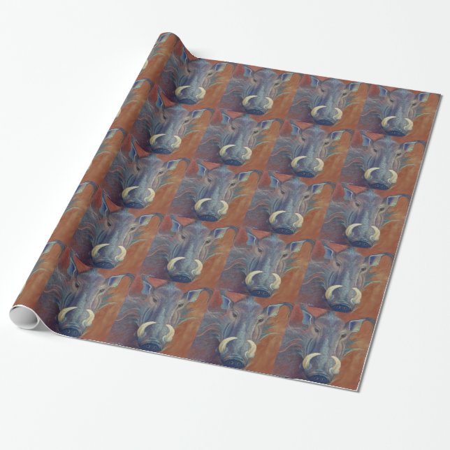 Papier Cadeau Porc sauvage Warthog de porc (Déroulé)