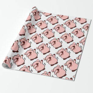 Papier Cadeau Porc tamponnant