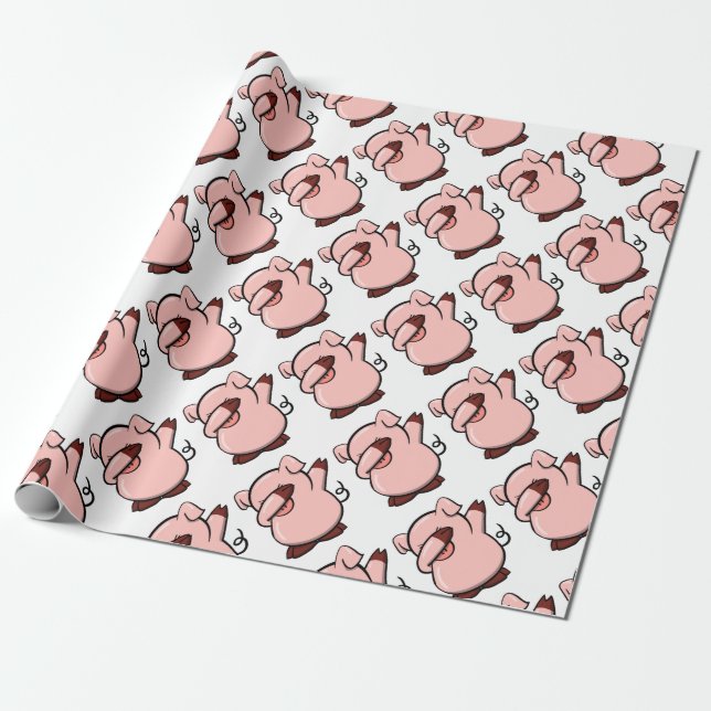 Papier Cadeau Porc tamponnant (Déroulé)