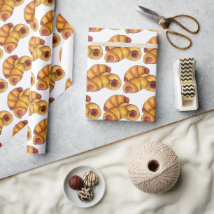 Papier Cadeau Porcs dans une couverture Croissant Rouleau Hot Ch