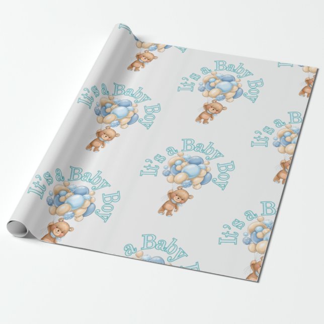 Papier Cadeau Porte c'est un garçon (Déroulé)