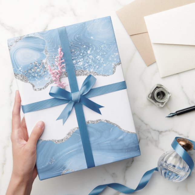 Papier Cadeau Porte d'argent bleu tendance (Cadeaux)