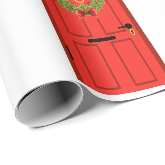 Papier Cadeau Porte rouge (Coin rond)