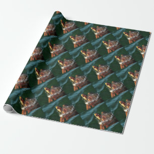Papier Cadeau Portrait artistique de la tortue luge