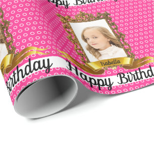 Papier Cadeau Portrait d'anniversaire do-it-yourself ajouter vot