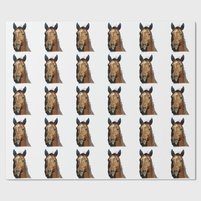 Papier Cadeau Portrait de cheval (Plat)