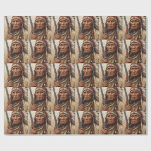 Papier Cadeau Portrait de Geronimo, chef de guerre indien