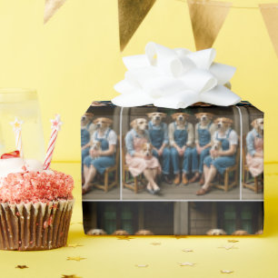 Papier Cadeau Portrait de la famille des chiens de chien sur un 