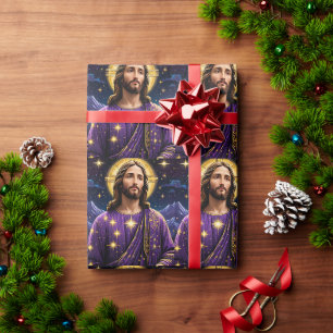 Papier Cadeau Portrait de Noël de Jésus-Christ
