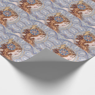 Papier Cadeau Portrait de Reine Art Nouveau