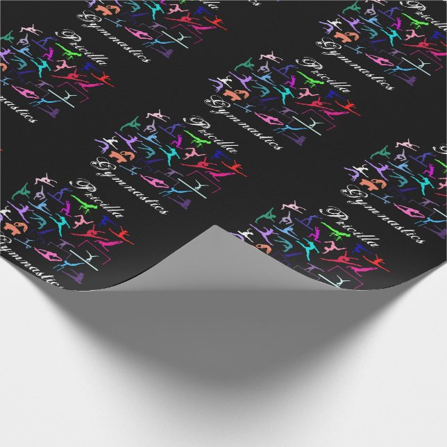 Papier Cadeau Poses de gymnastique de 25 filles personnalisées (Coin)