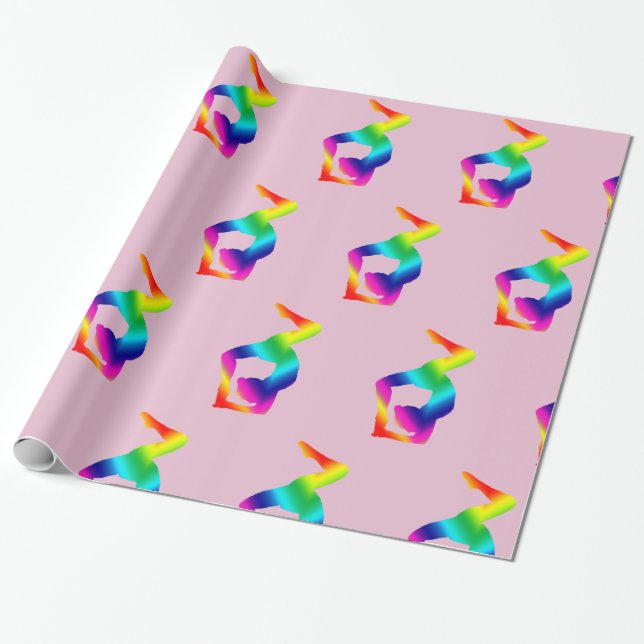 Papier Cadeau Position colorée du yoga (Déroulé)