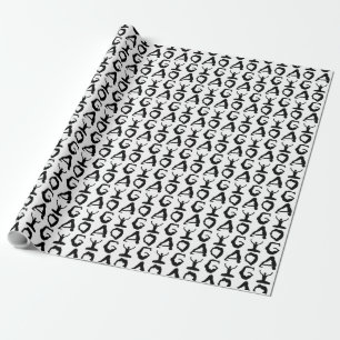 Papier Cadeau Positions de silhouettes de yoga Motif en carreaux