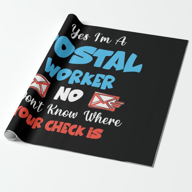 Papier Cadeau Poste de travail Transporteur de courrier Mailman  (Déroulé)