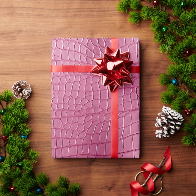 Papier Cadeau Poster de animal Alligator rose (Cadeau de vacances)
