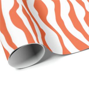 Papier Cadeau Poster de animal Bold Orange and White Zebra Strip