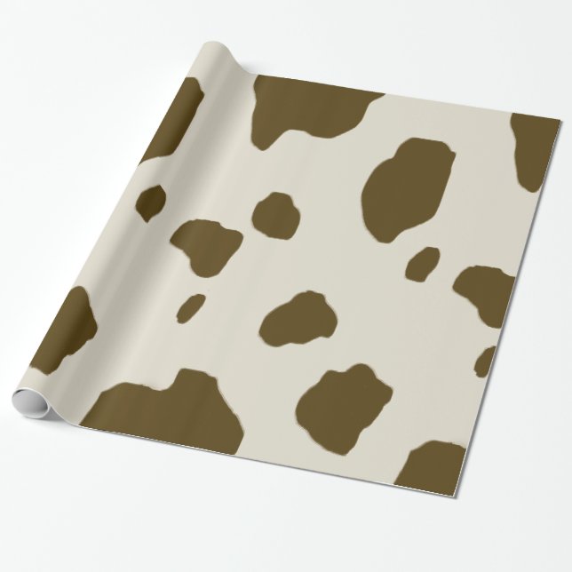 Papier Cadeau Poster de animal de brun de PEAU de VACHE (Déroulé)