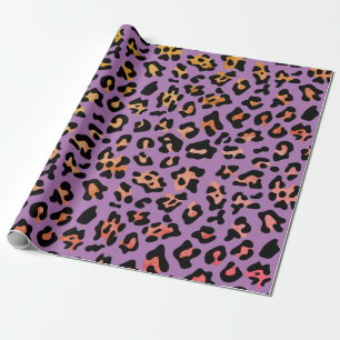 Papier Cadeau Poster de animal de léopard mauve